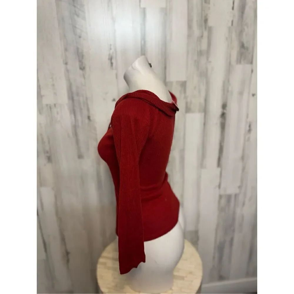Red long sleeve top - Picture 5 of 8
